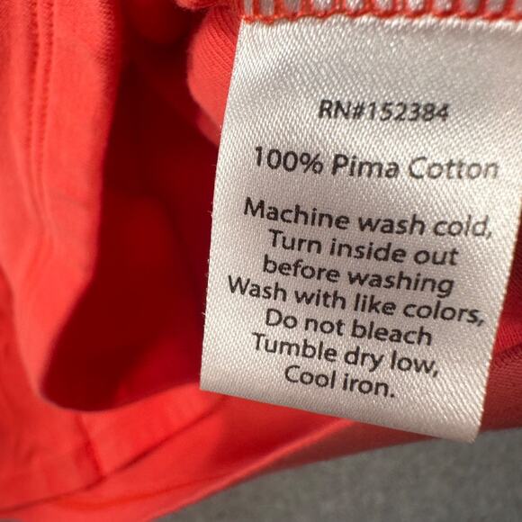 Isabella Bird Square Neck Top Women's X-Small Coral Pima Cotton 3/4 Sleeve - Picture 7 of 8